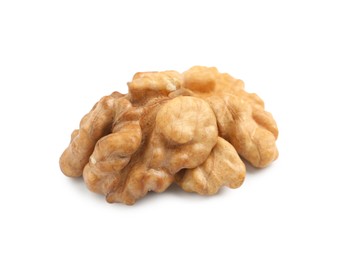 Photo of Half of ripe walnut isolated on white