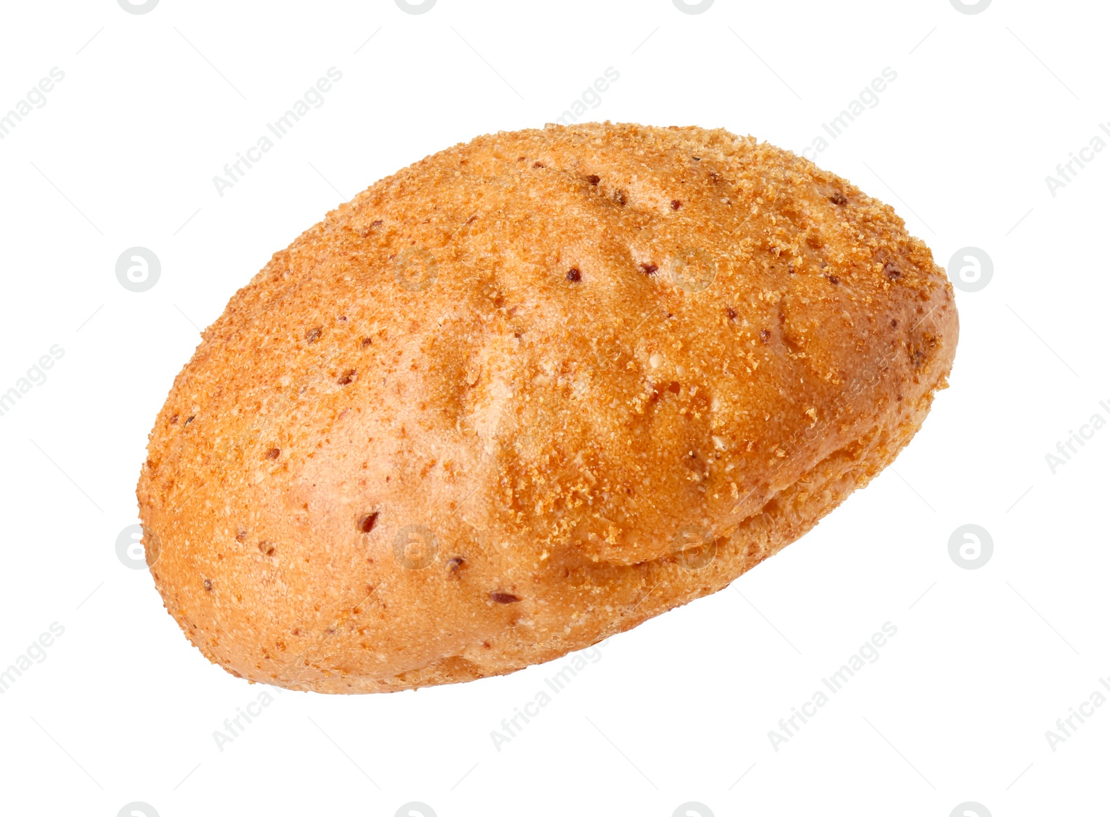 Photo of One fresh burger bun isolated on white