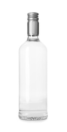 Bottle of alcoholic drink on white background