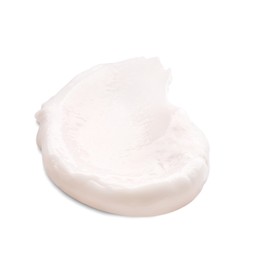 Photo of Sample of face cream on white background