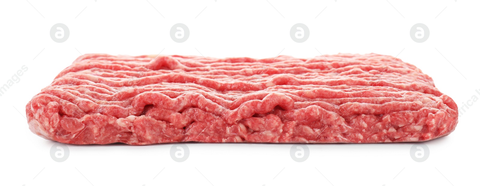 Photo of Fresh raw ground meat isolated on white