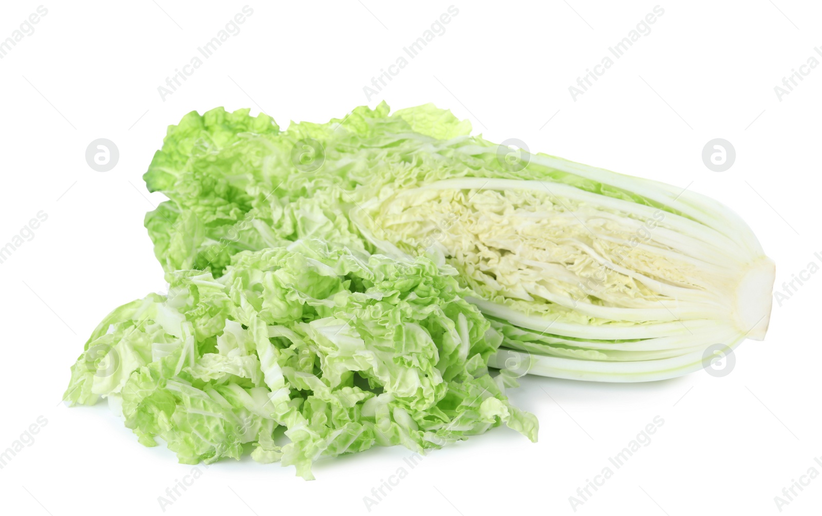 Photo of Fresh ripe Chinese cabbage isolated on white