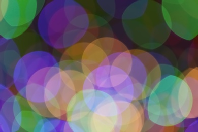 Photo of Beautiful colorful lights as background. Bokeh effect