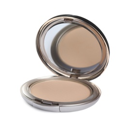 Face powder isolated on white. Makeup product