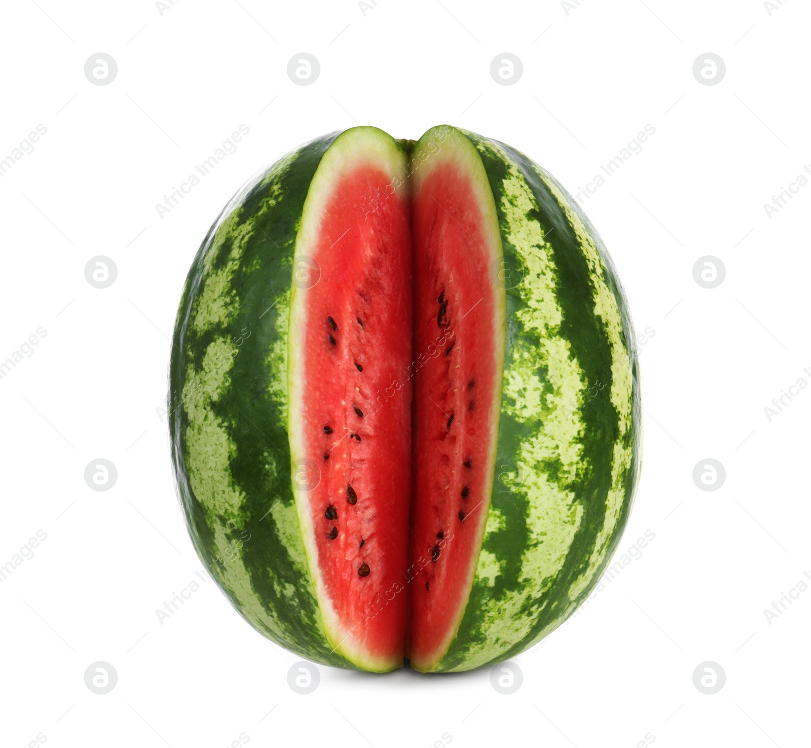 Photo of Delicious ripe cut watermelon isolated on white