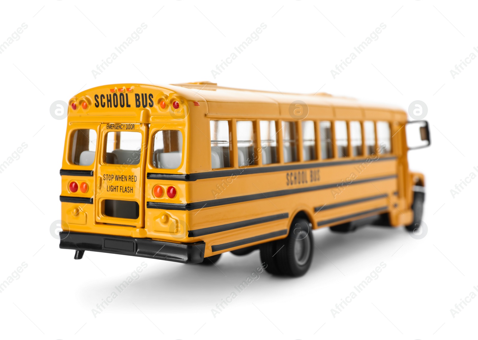 Photo of Yellow school bus isolated on white. Transport for students