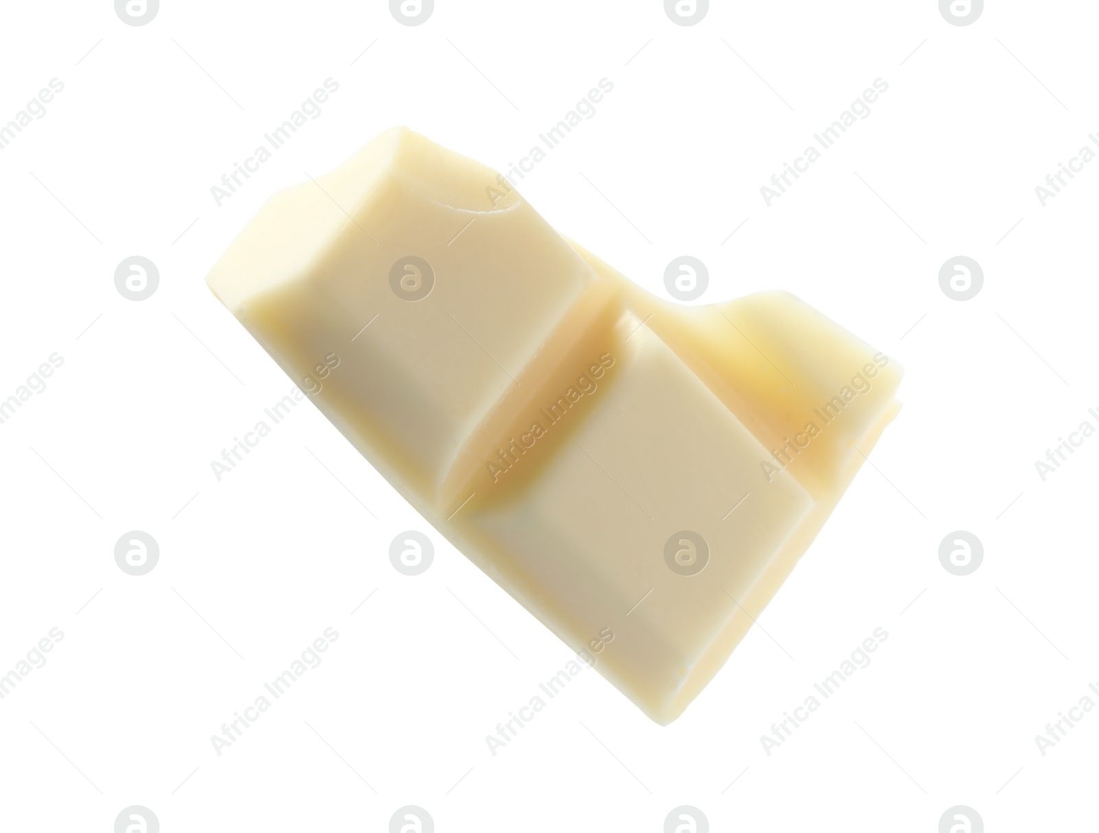 Photo of Piece of delicious chocolate bar isolated on white