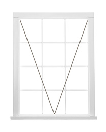 Image of Modern awning window with opening type lines on white background