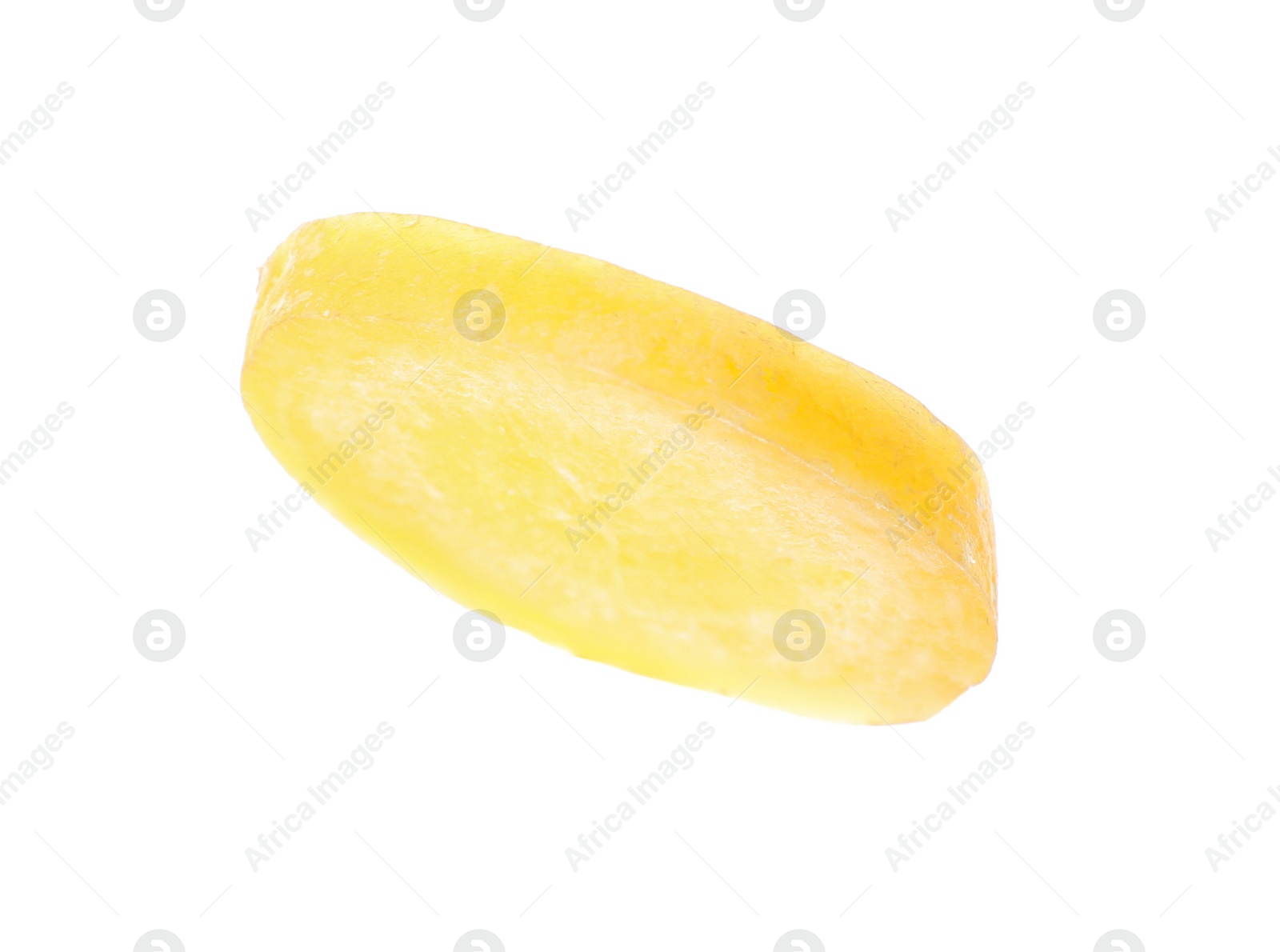 Photo of Slice of raw yellow carrot isolated on white