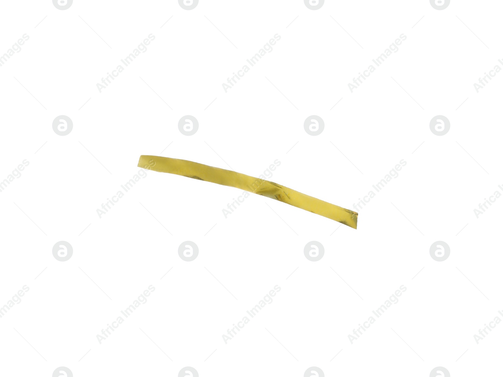 Photo of Piece of golden confetti isolated on white