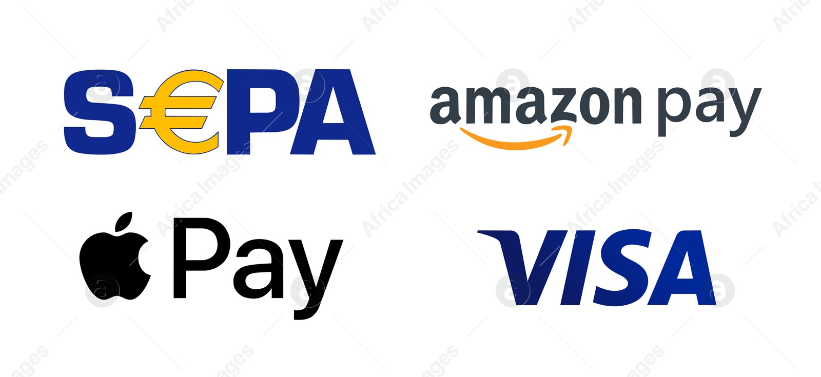 Illustration of MYKOLAIV, UKRAINE - JANUARY 18, 2021: Logotypes of different payment systems on white background, illustration