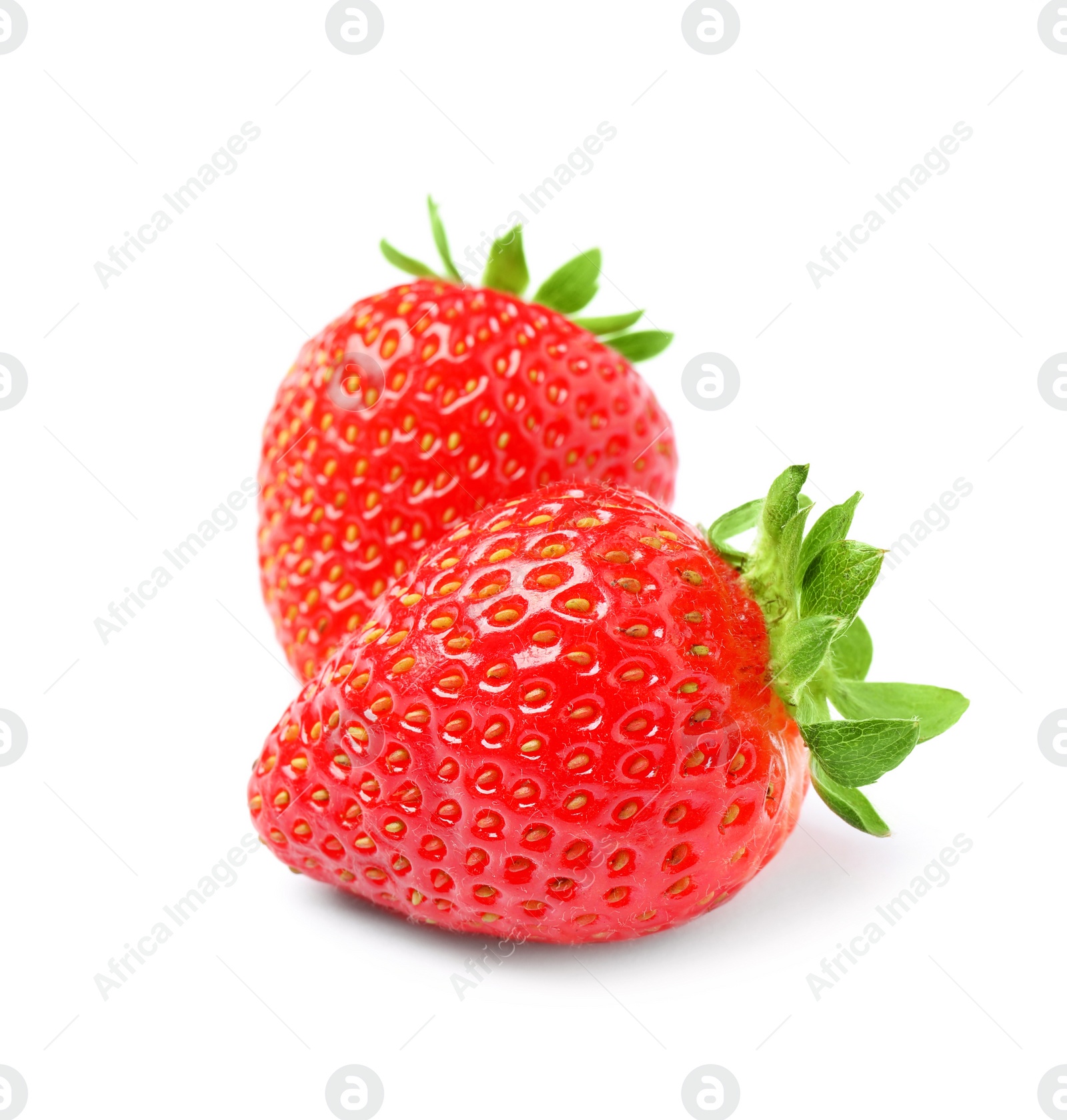 Photo of Delicious fresh red strawberries on white background