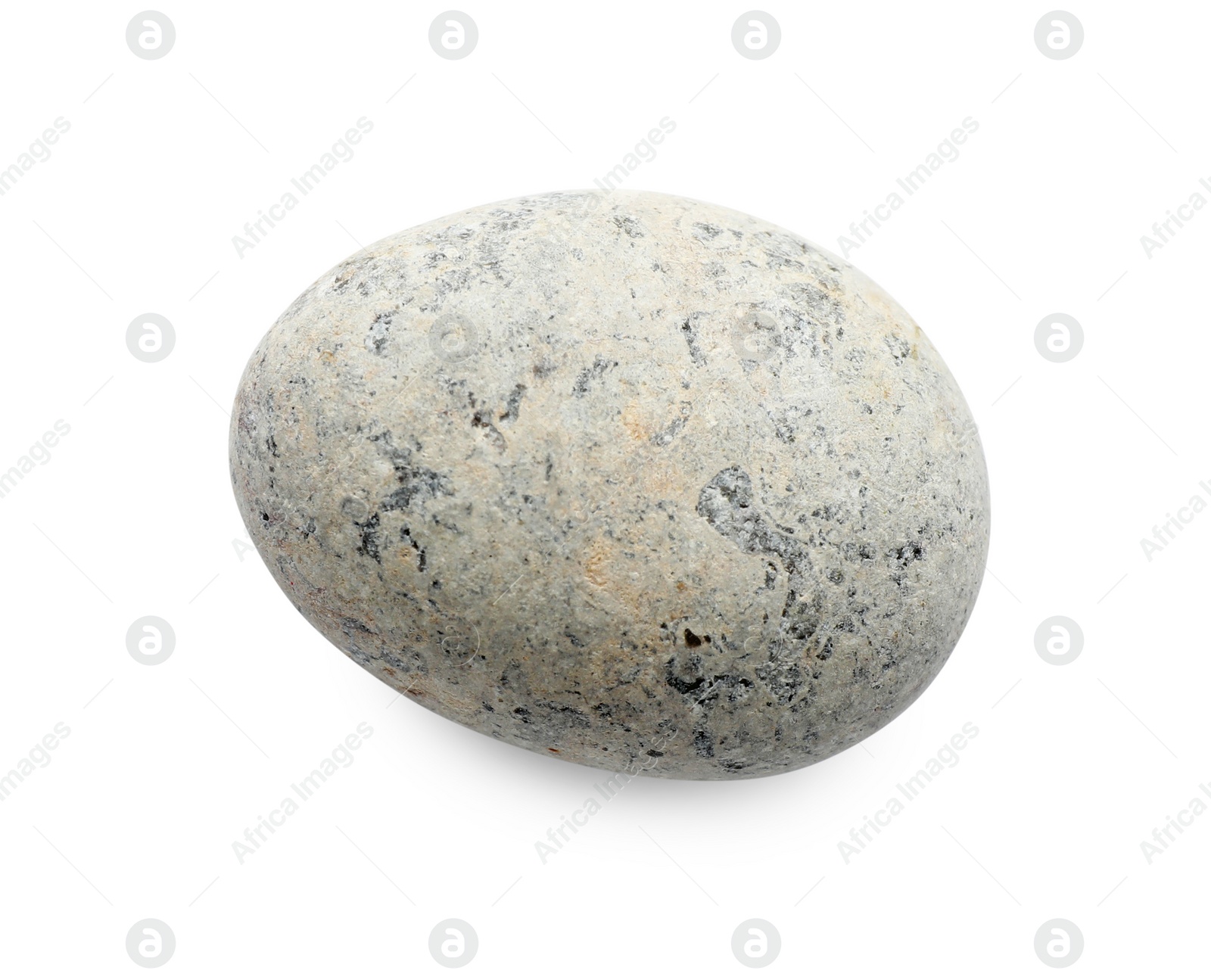 Photo of One light stone isolated on white, top view