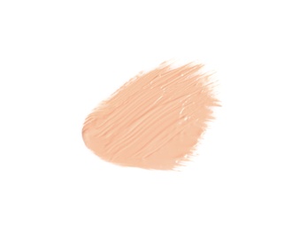 Photo of Sample of liquid foundation foundation on white background, top view