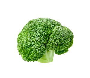 Fresh raw green broccoli isolated on white