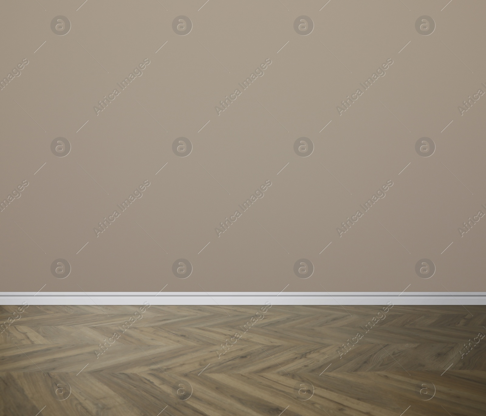 Image of Wooden floor and empty beige wall indoors