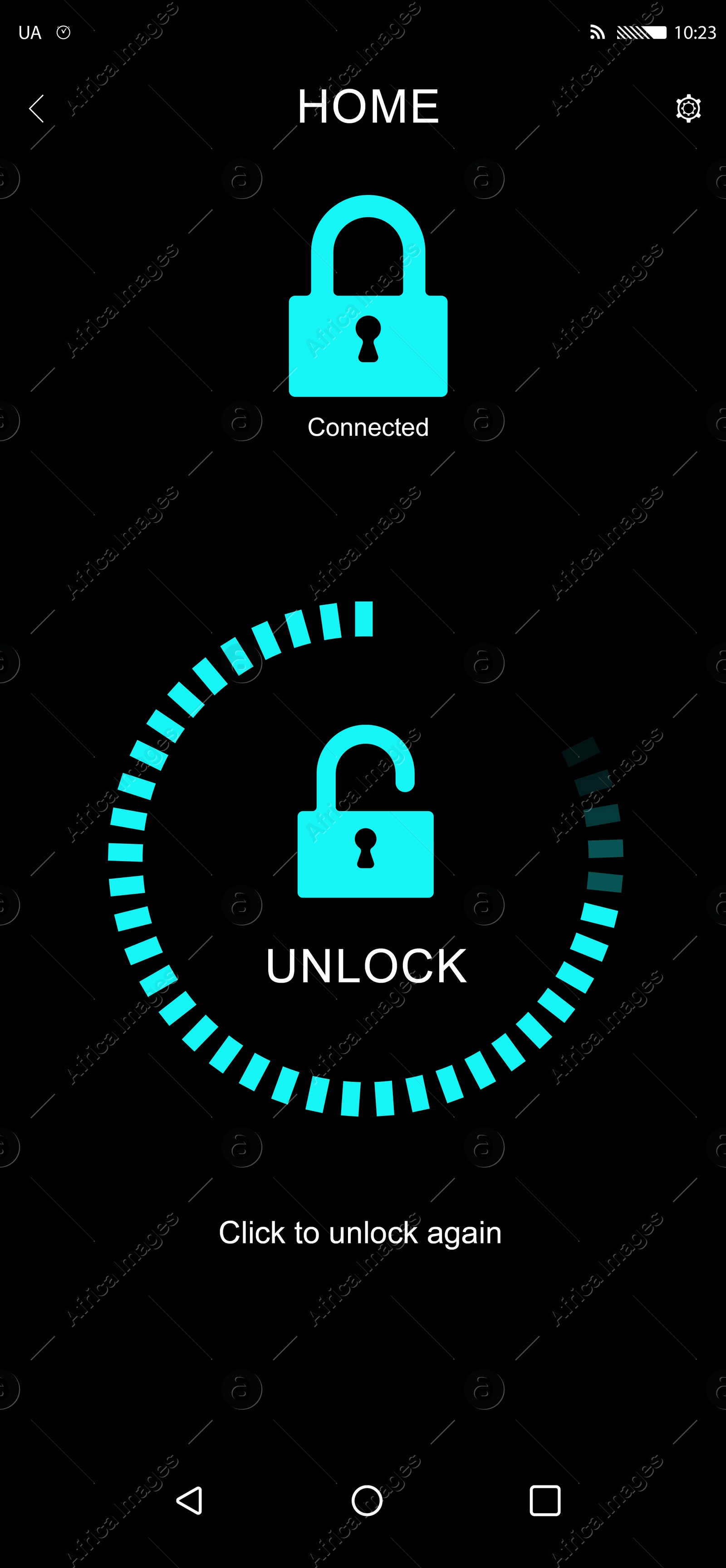 Illustration of Blocking function. Mobile phone with closed and open padlocks illustration and words on black background