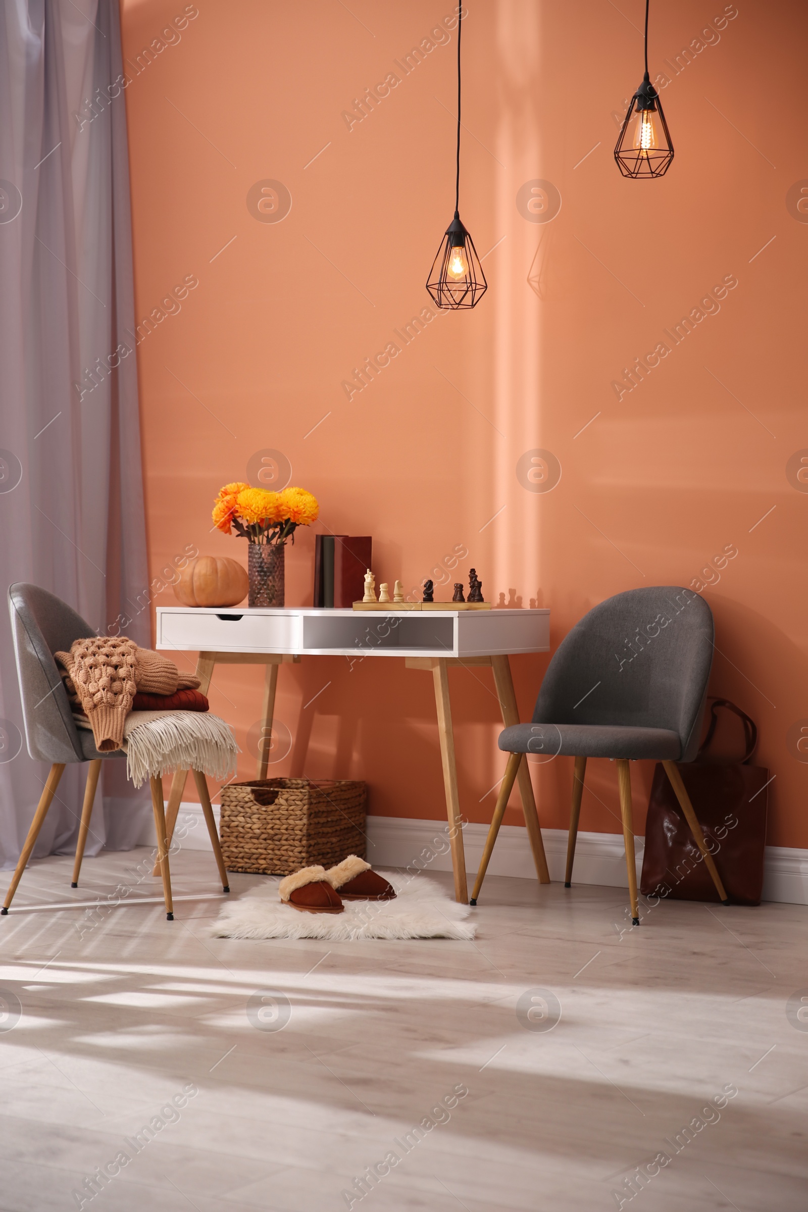 Photo of Cozy room interior inspired by autumn colors