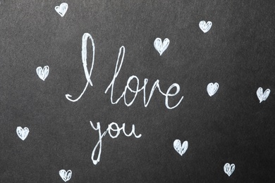 Text I Love You on black background
