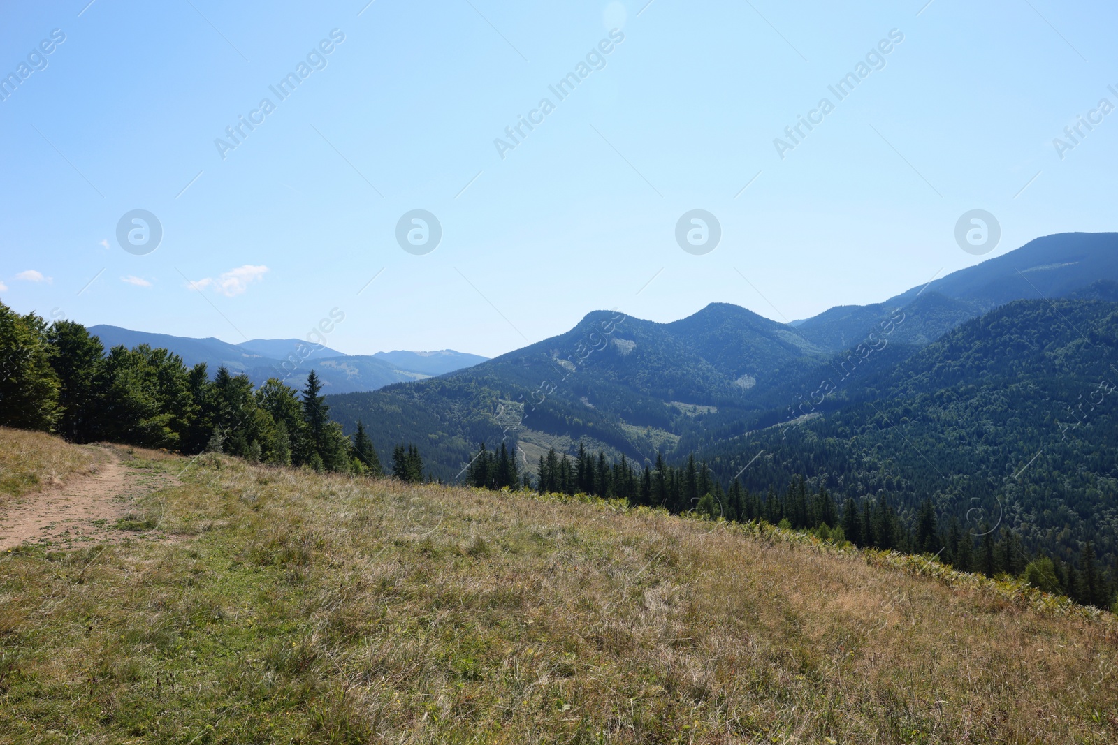 Photo of Beautiful view of landscape with mountain hills