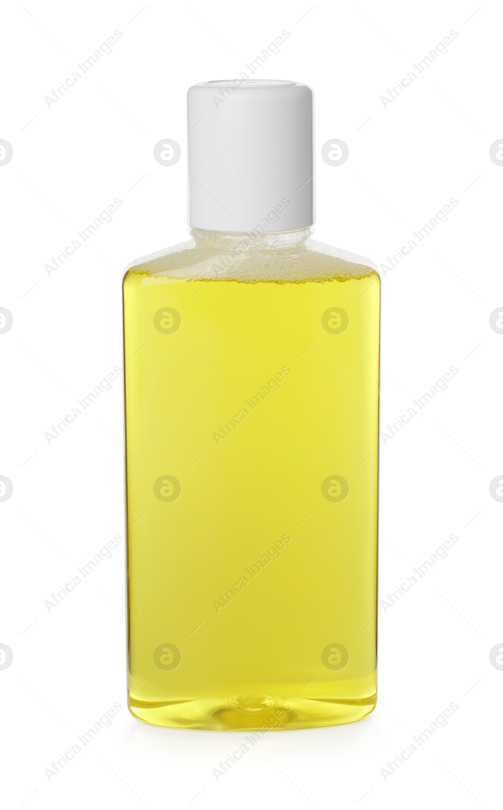Photo of One bottle of mouthwash isolated on white