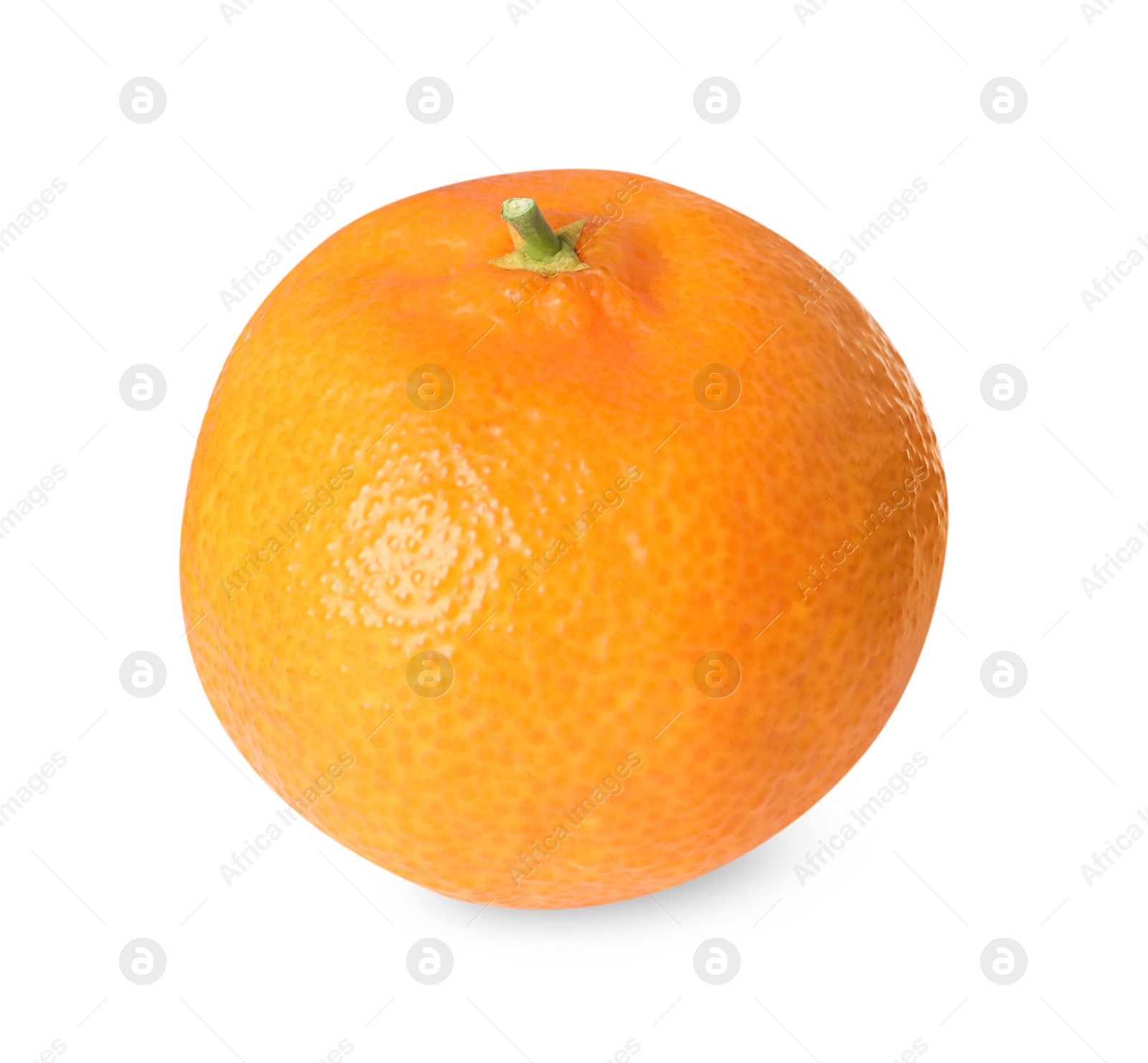 Photo of One fresh ripe tangerine isolated on white