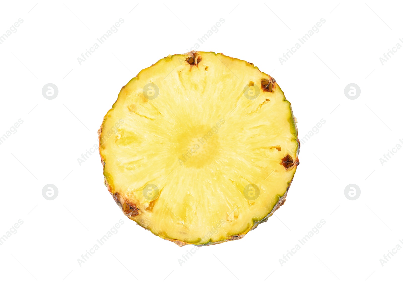 Photo of Slice of fresh pineapple isolated on white