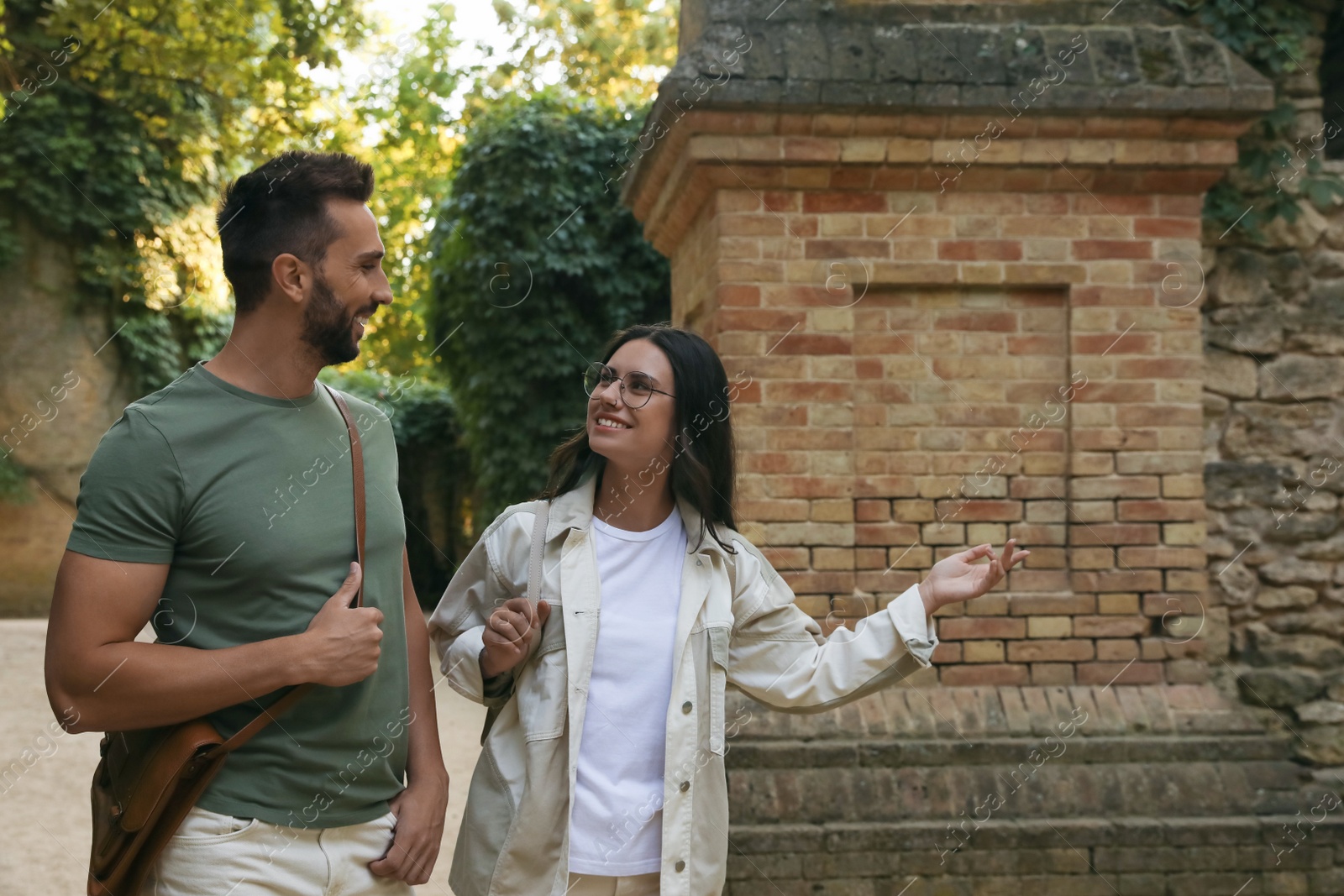 Photo of Lovely couple spending time together in nature reserve