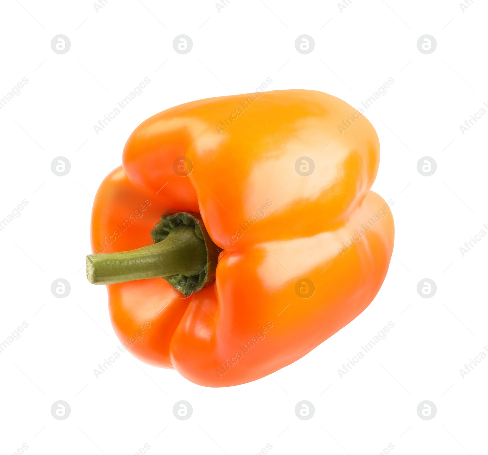 Photo of Ripe orange bell pepper isolated on white