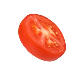 Slice of fresh ripe tomato isolated on white