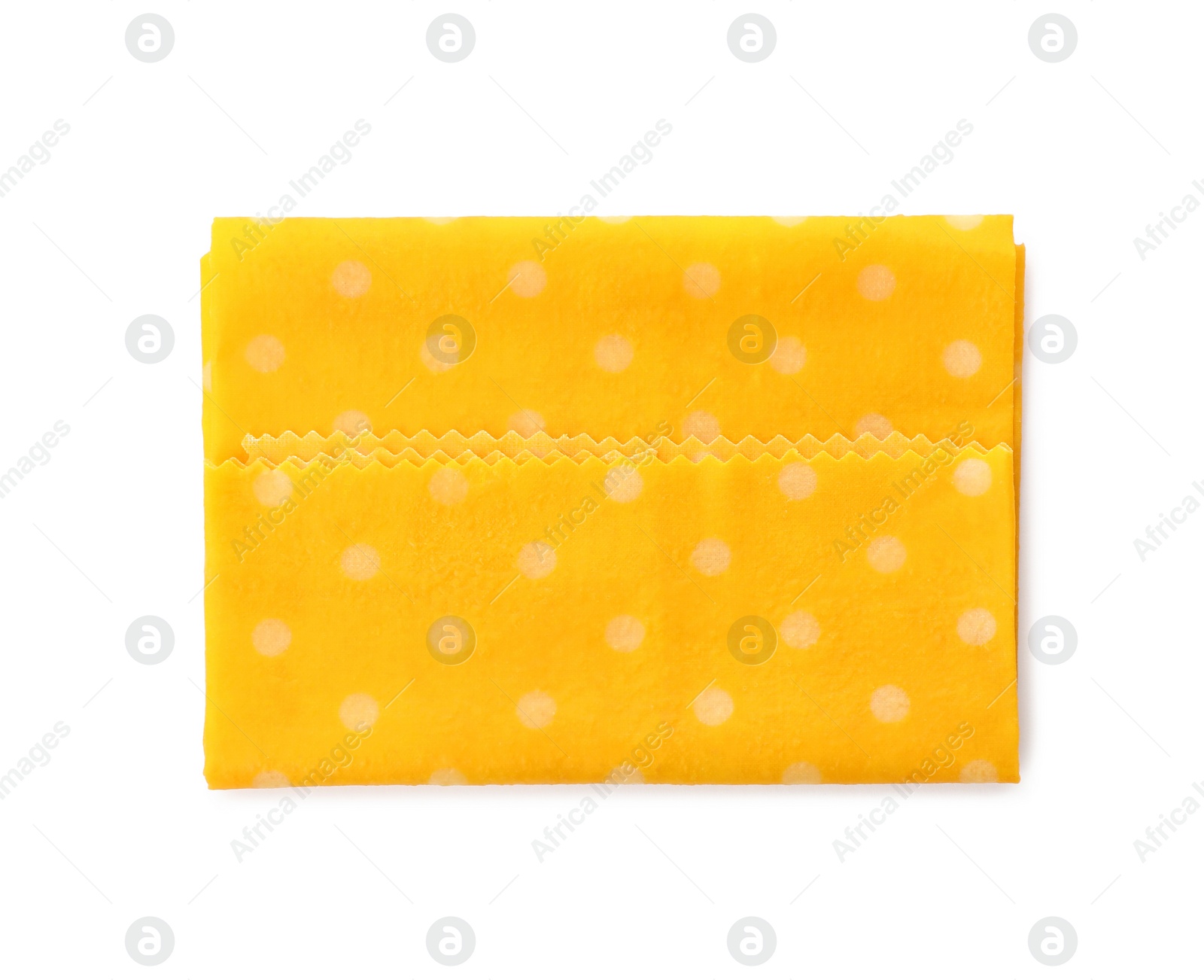 Photo of Beeswax food wrap on white background, top view