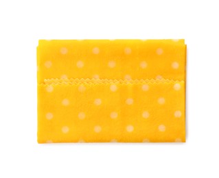 Photo of Beeswax food wrap on white background, top view