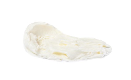 Photo of Smear of delicious cream cheese isolated on white