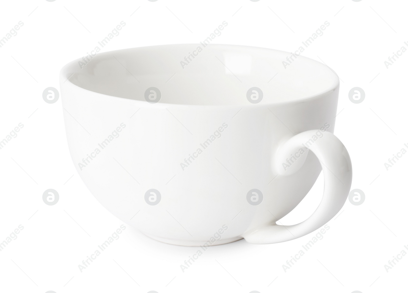 Photo of One clean ceramic cup isolated on white