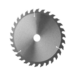 Photo of Saw disk isolated on white. Carpenter's tool