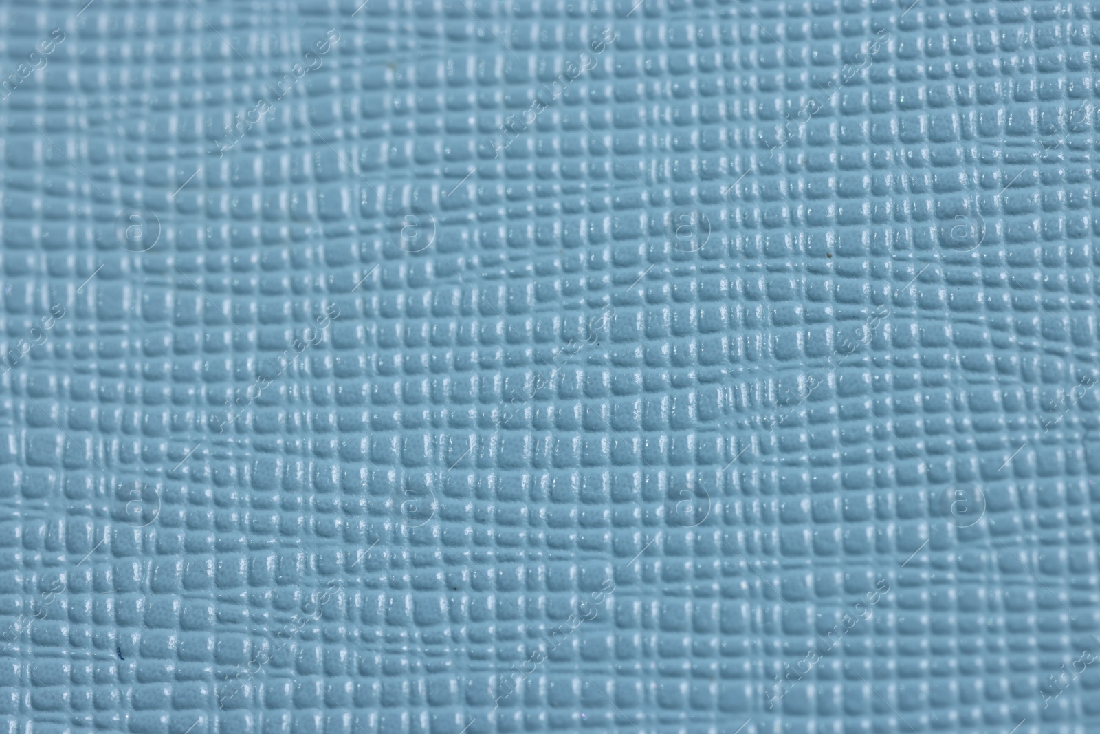 Photo of Light blue leather as background, top view