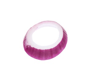 Photo of Ring of fresh red ripe onion isolated on white