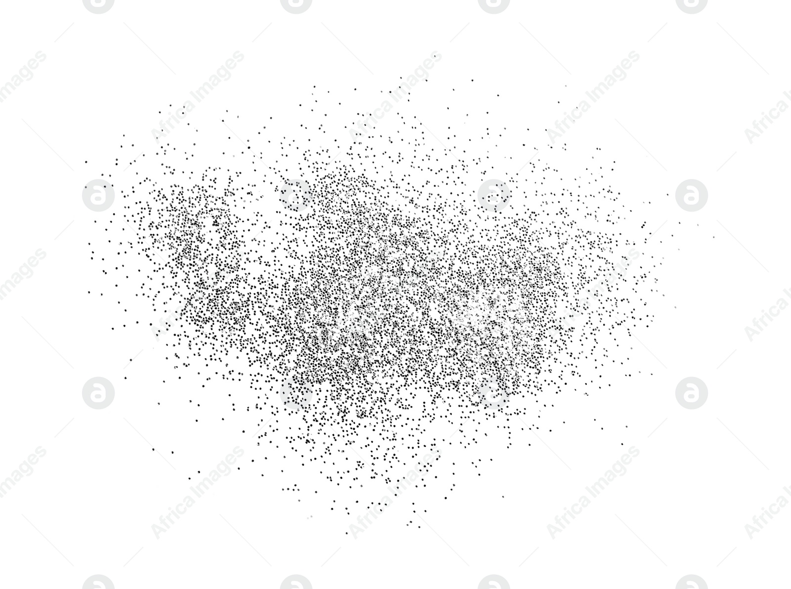 Photo of Shiny silver glitter on white background, top view