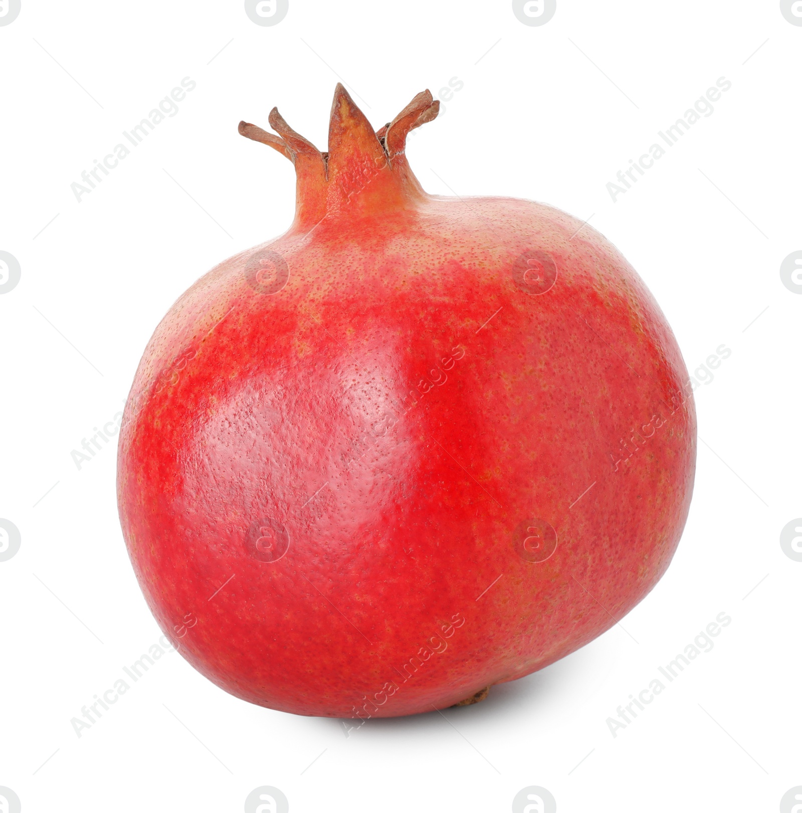 Photo of One fresh ripe pomegranate isolated on white