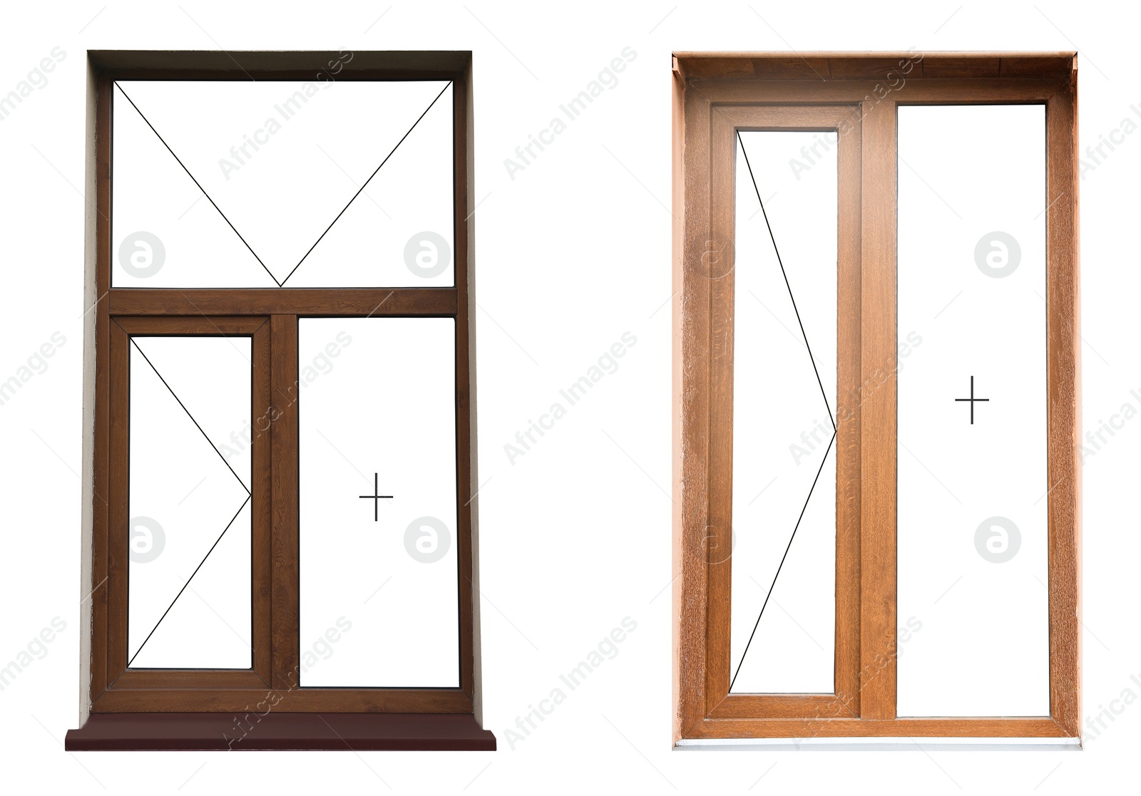 Image of Modern windows with opening type lines on white background