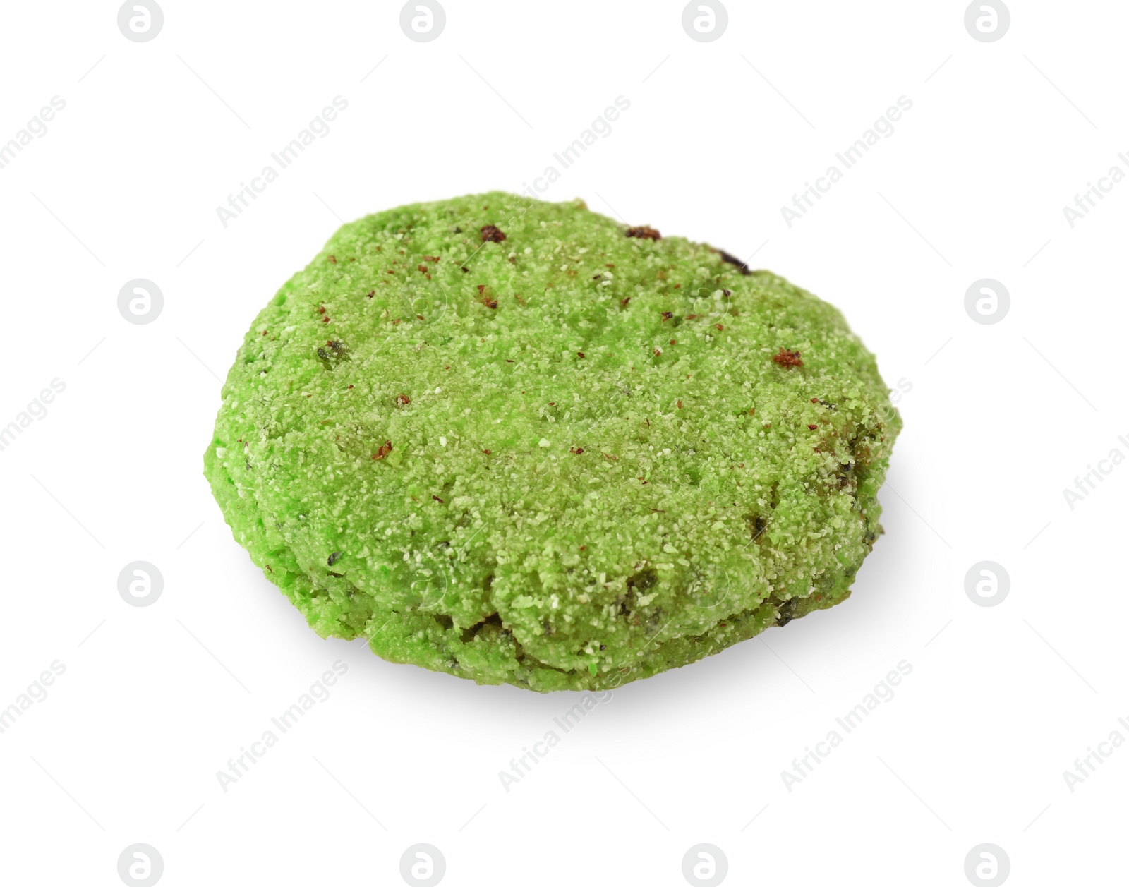 Photo of Green tasty vegan cutlet isolated on white