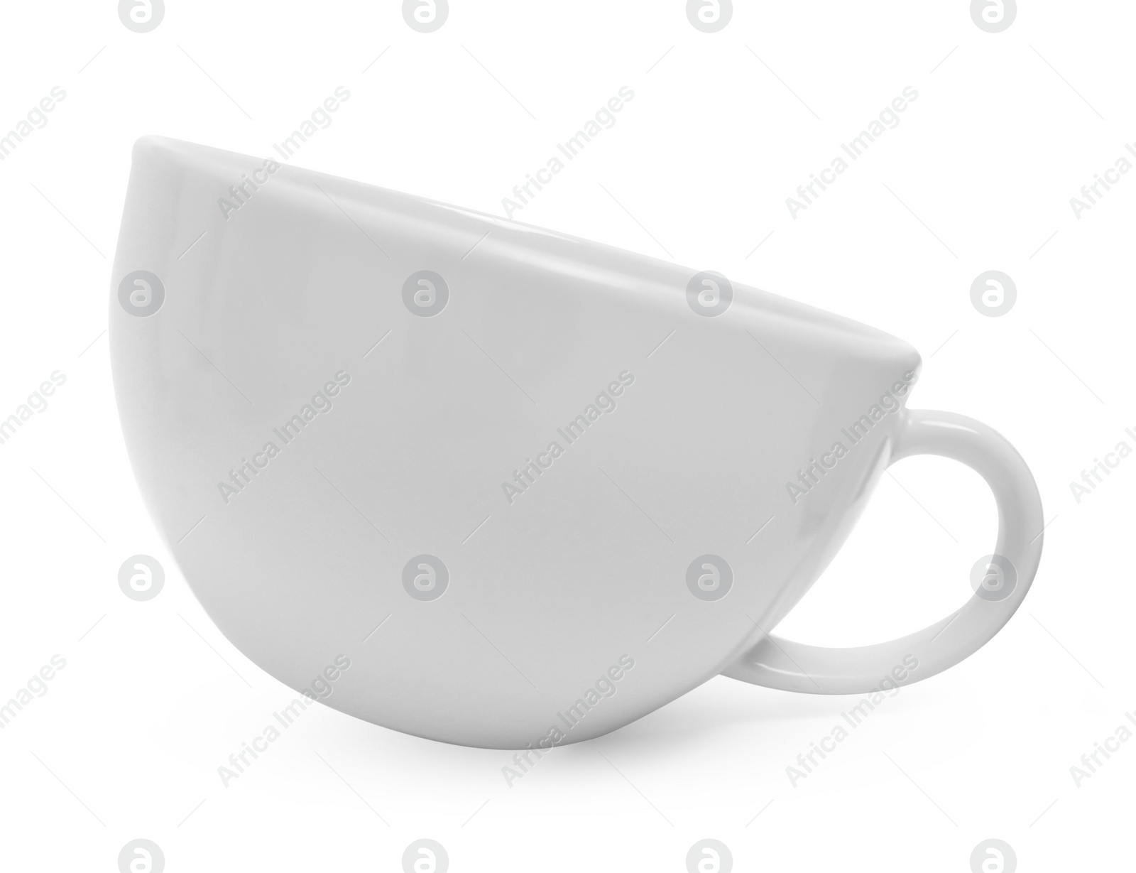 Photo of One new ceramic cup isolated on white