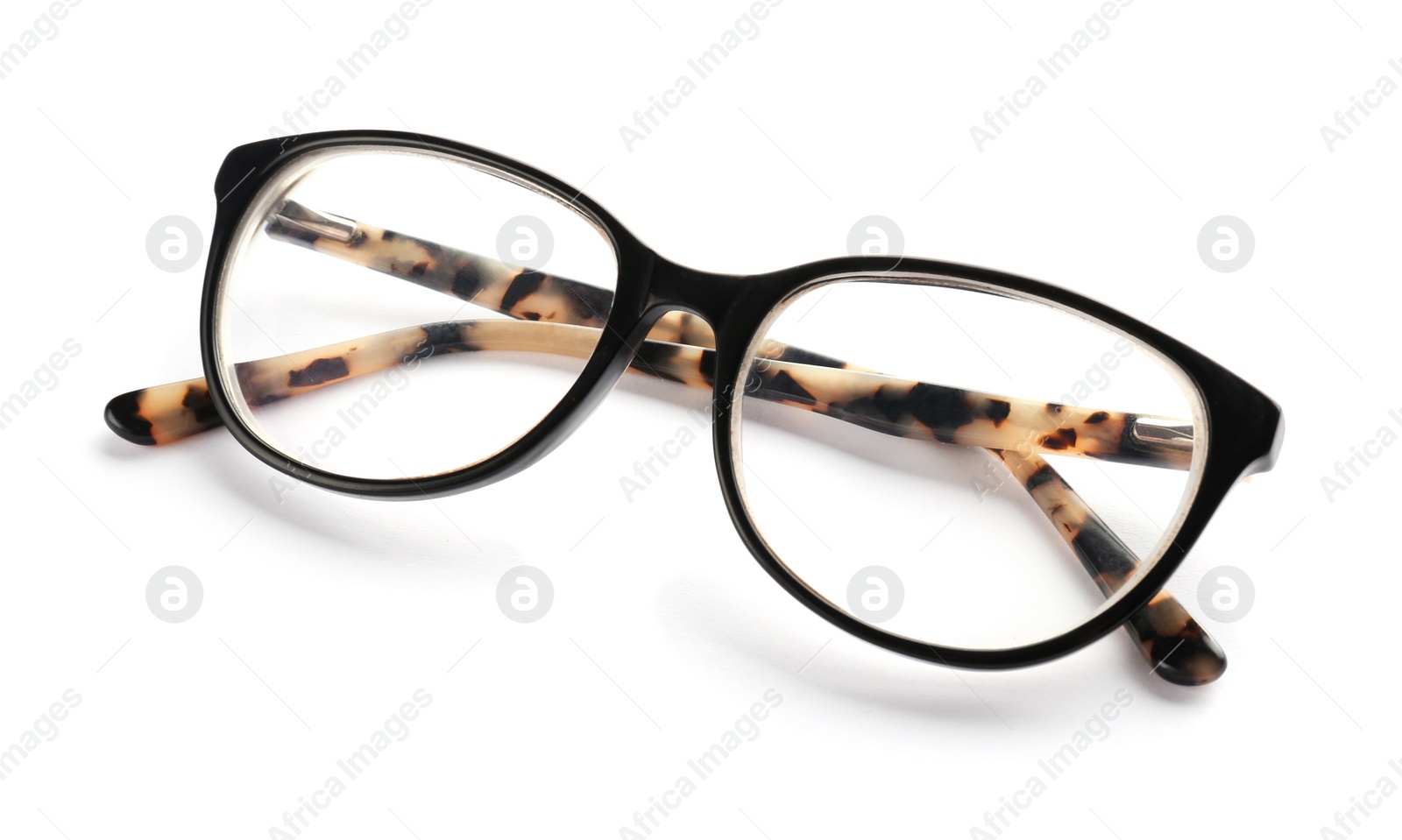 Glasses with corrective lenses on white background. Vision problem Photo of Glasses with corrective lenses on white background. Vision problem