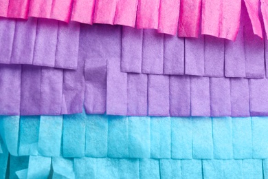 Photo of Cut tissue paper in different colors as background