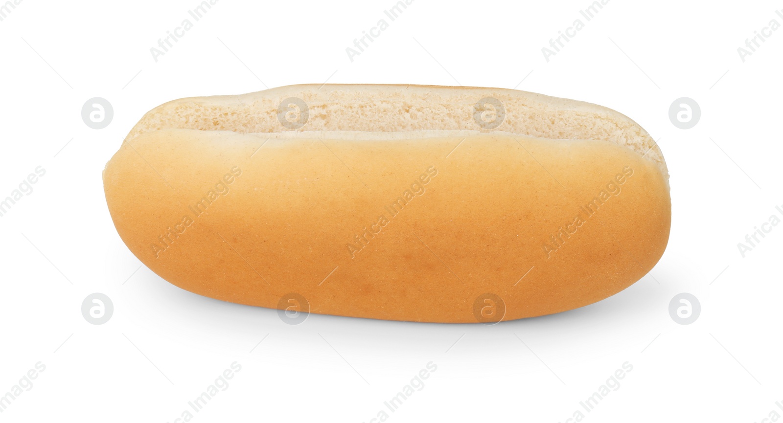 Photo of One fresh hot dog bun isolated on white