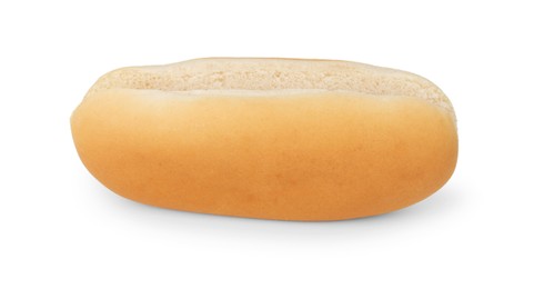 Photo of One fresh hot dog bun isolated on white