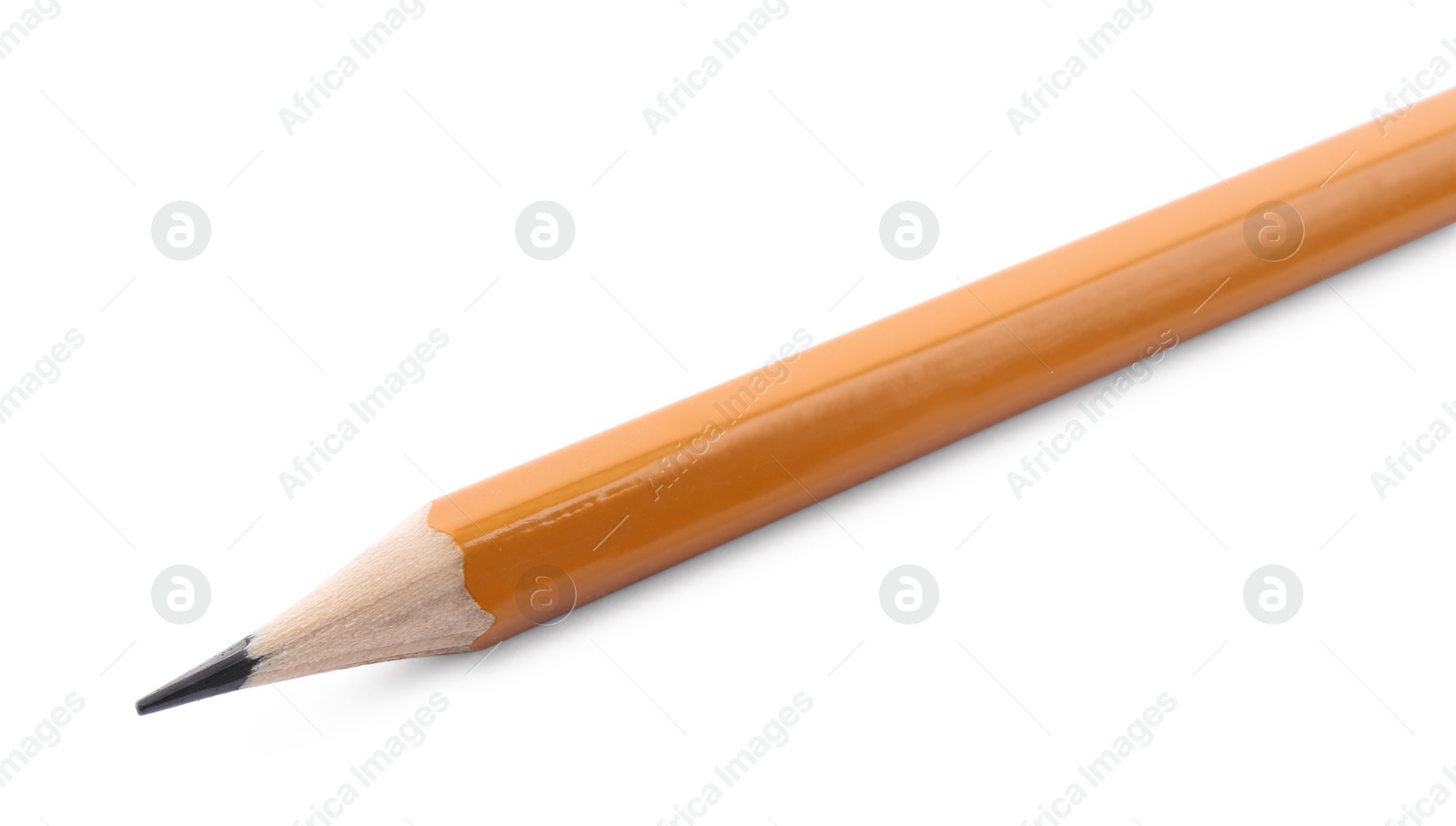 Photo of One sharp graphite pencil isolated on white