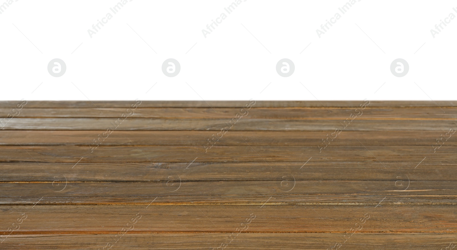 Photo of Empty wooden table on white background. Mockup for design