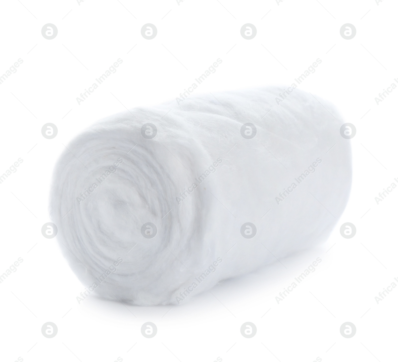 Photo of Soft clean cotton roll on white background