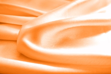 Image of Texture of orange silk as background, closeup